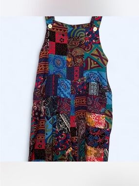 Patchwork Print Sleeveless Romper Jumpsuit - Multicolor